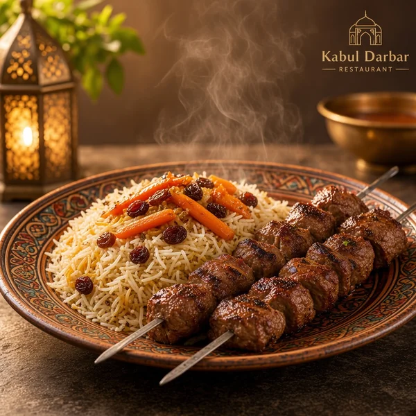 Afghani Pulao With Chopan Kabab