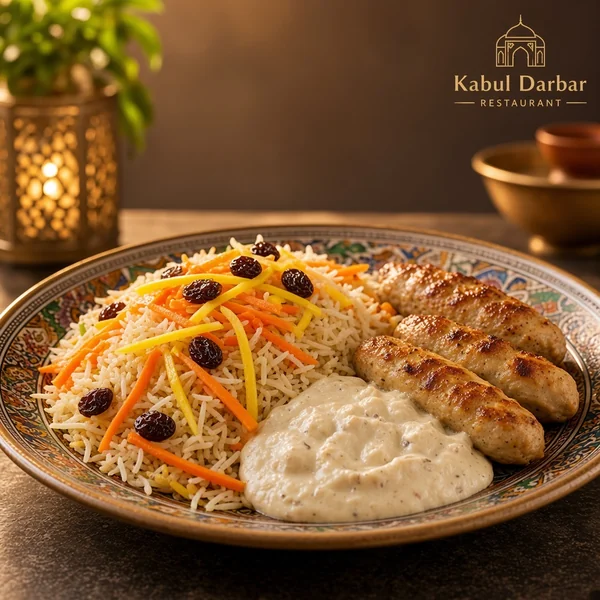 Afghani Pulao With Reshmi Kabab