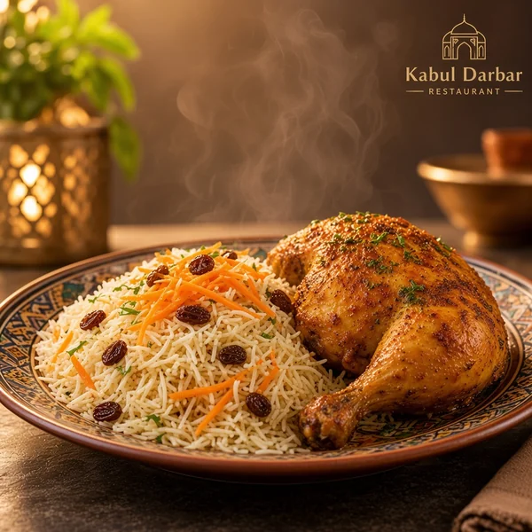 Afghani Pulao With Half Chicken Roast