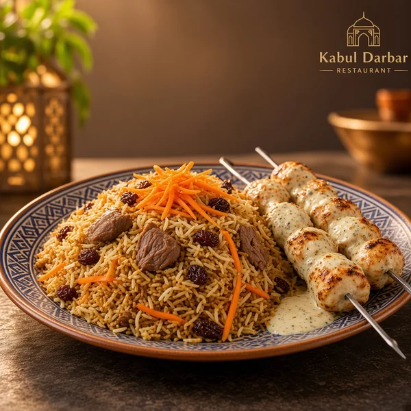 Afghani Pulao With Malai Boti